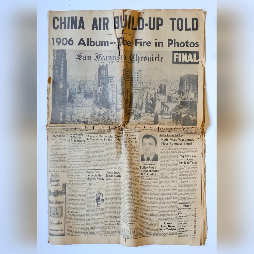 Vintage San Francisco Chronicle April 18th, 1955 Complete 22-pages